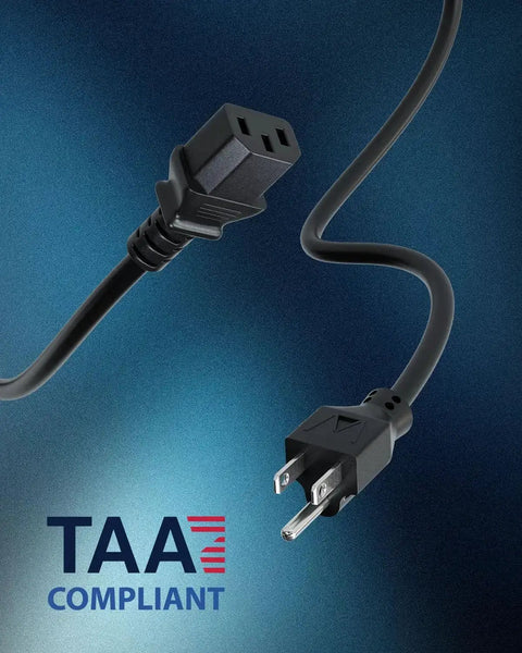 10 Foot Shielded Replacement AC Power Cord NEMA 5 15P To IEC 320C13 Cable For Electronics TV Computer Printer and Monitor