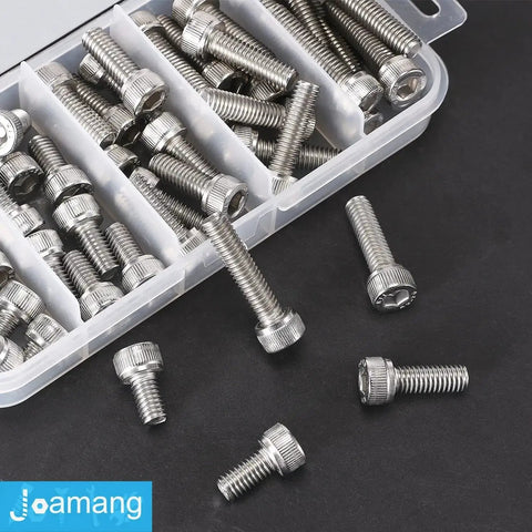 Beefy M6 Socket Head Cap Screws Set in 304 Stainless Steel, Fully Threaded, Bright Finish, Metric Allen Hex Drive
