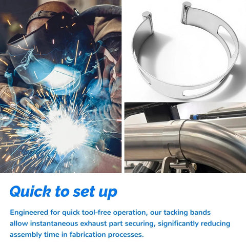 3 Inch Exhaust Tacking Band Clamp On For Welding And Fabrication Stainless Steel One Piece Universal Fit Corrosion Resistant
