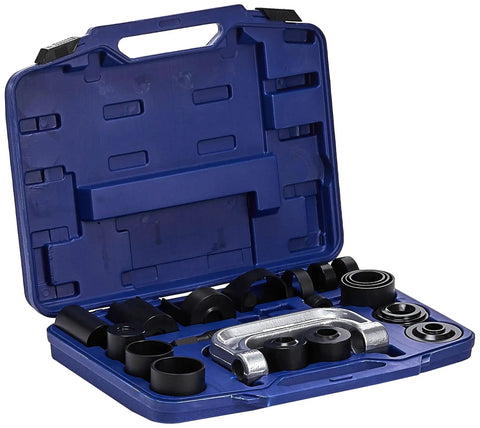 21 Piece Ball Joint Service Tool And Master Adapter Set with forged alloy C frame press in blue carrying case