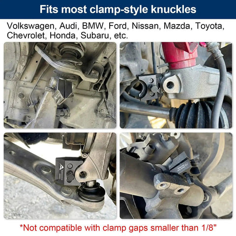 Universal Suspension Strut Spreader Tool Dual End Heavy Duty installed on vehicle for strut removal and lower ball joint separation