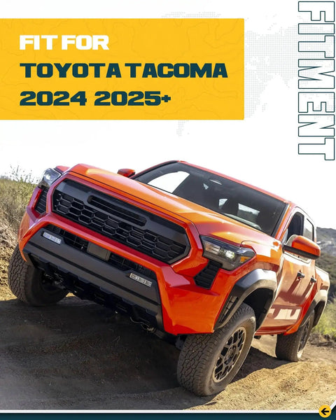 Toyota Tacoma 2024 2025 off-road view showcasing compatibility with All Black Rear Bumper Crossmember End Caps Toyota Tacoma 4th Gen 2024 2025 2026