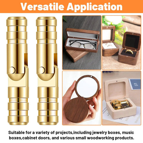 Hidden Brass Barrel Hinges Set 30 Pieces for DIY Crafts and Small Boxes Invisible Concealed Hinges with 135 Degree Folding