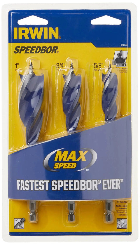 Fast Wood Drill Bit Set For Quarter Inch Quick Change Chucks With Tri Flute Design For Quick Chip Ejection And Durable Cutting Edges