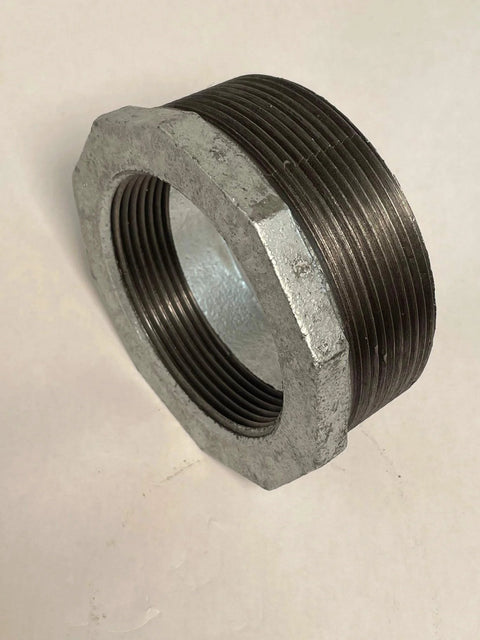 Heavy Duty Galvanized Malleable Iron Reducing Bushing 4 Inch By 3 Inch NPT Male To Female Thread Rust Resistant For Water Air Steam