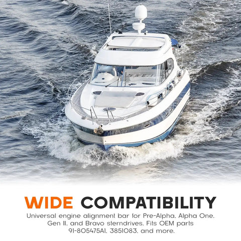 Luxury yacht cruising, highlighting Heavy Duty Carbon Steel Gimbal Bearing Puller And Installer Tool For Sterndrive Models Including Alpha Series