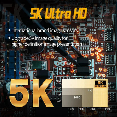 Rugged Intrinsically Safe Digital Camera With 5K Resolution And 48MP Sensor, featuring circuit board and 5K Ultra HD text.