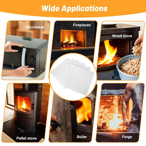 UCandy ceramic fiber paper, 15-pack, white 11x12x1/8 in insulation gasket sheets for stoves and fireplaces