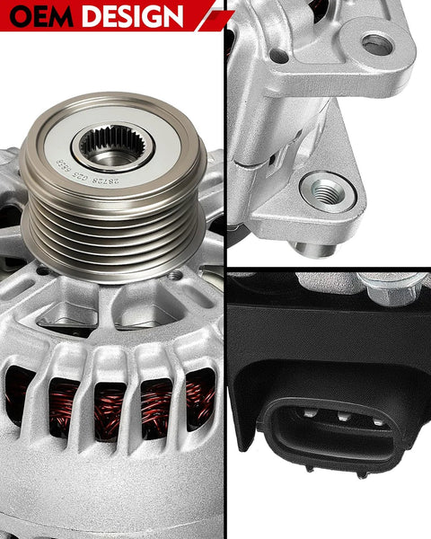 Alternator Replacement For Nissan Rogue Altima Sentra And Rogue Select 2.5L L4 12V 110A Six Groove Pulley Direct Fit