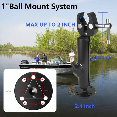 Stabilizer Mount For Trolling Motors Reduces Bounce And Vibration On Rough Rides 360 Degree Adjustable Bracket With Non Slip Silicone Cap