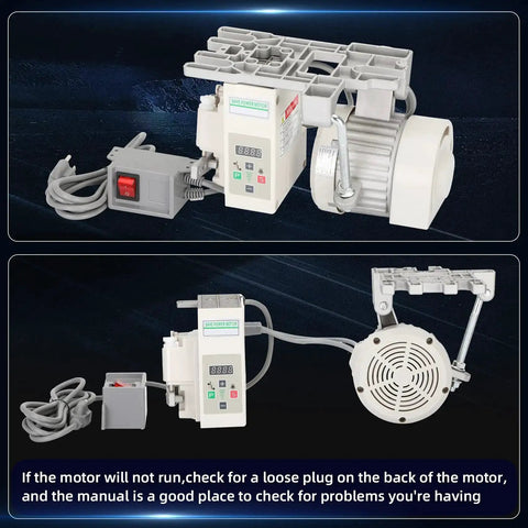 Beefy Industrial Sewing Machine Servo Motor with Controller and Foot Switch, Brushless 110V 750W 1HP 200-6000 RPM CW CCW