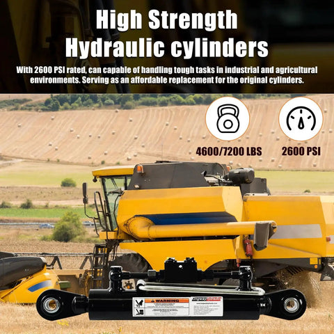Hydraulic Top Link Cat 1-1 With Locking Block 18 1/8 To 26 3/8 In Check Valves in agricultural field with combine harvester