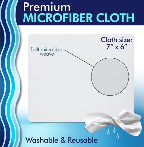Close-up of premium microfiber cloth from Lens Cleaner Kit With 4 Bottles And 4 Microfiber Cloths For Glasses And Screens, size 7x6 inches.