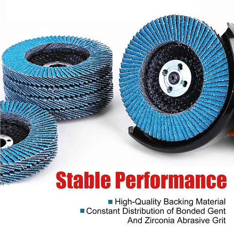 40 Grit Flap Disc Type 29 4 1/2 X 7/8 Zirconia For Stainless Steel Pack Of 10 displayed with focus on performance features