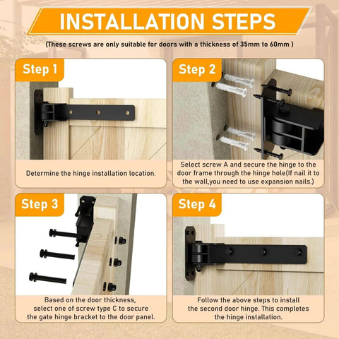 Installation steps for 900 Lb Capacity Gate Hinge With Built In Ball Bearings For Smooth Quiet Operation, step-by-step guide.