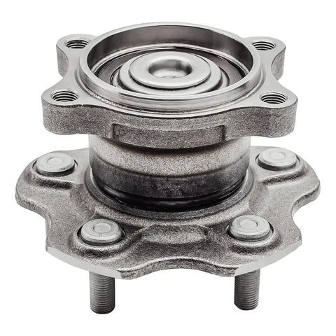 Rear Wheel Bearing Hubs Pair For 2002 2003 2004 2005 2006 Nissan Altima, 2004 2005 2006 2007 2008 Maxima, And 2004 2009 Quest 5 Lug Hub Bearings Assembly Replacement Kit Two Pack Left And Right Easy Install - front view of single hub bearing.