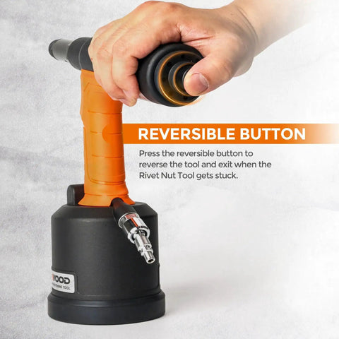 Heavy Duty Air Hydraulic Rivet Nut Tool With Reversible Button, Pro Grade Pneumatic Riveter and Auto Rivet Nut Gun Kit