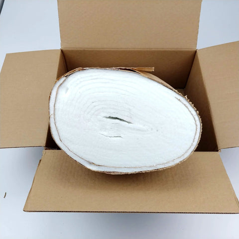 Ceramic fiber insulation blanket roll, 1/4 in thick, white, 16 in x 240 in, in a cardboard box