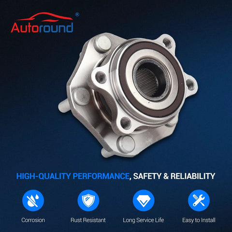 Front Wheel Bearing And Hub Assembly Kit For Rogue 2014-2023 And Rogue Sport 2017-2022 And Qashqai 2017-2018 5 Lug With ABS Front Left And Front Right Set Of 2
