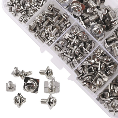 Eight Size Nickel Plated Terminal Block Screws Set With Square Washers 160Pcs M3 M3.5 M4 M5 Assorted Kit Carbon Steel Durable And Corrosion Resistant