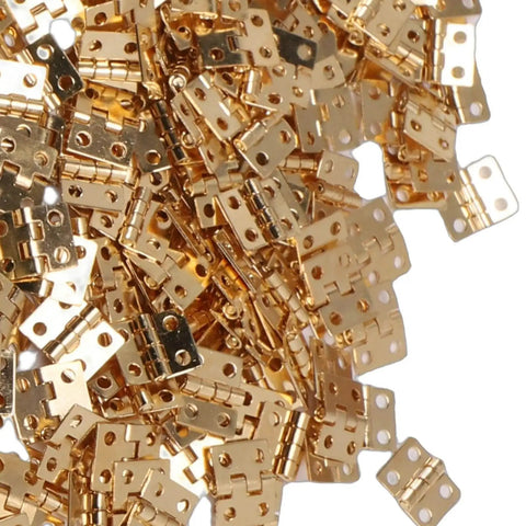 Brass Mini Hinge Set With 200 Pieces And 800 Screws For Jewelry Boxes, Dollhouses, Small Cabinets And Drawers, Durable Brass Construction, Your Go-To Complete Hardware Kit For Quick Easy Install Haofy