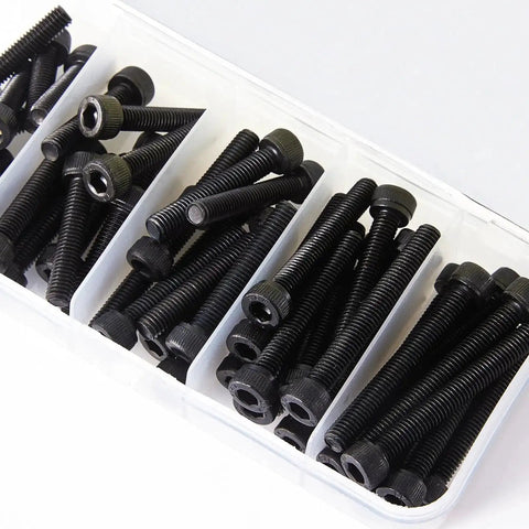 M5 Hex Socket Head Cap Screws Set With 20mm, 25mm, 30mm, 35mm, 40mm Lengths, 12.9 Grade Alloy Steel, Black Oxide Finish in a kit