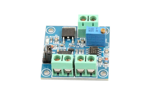 PWM To 0 To 10V Analog Converter Module for PLCs and Industrial Control Boards, compact blue circuit board with screw terminals