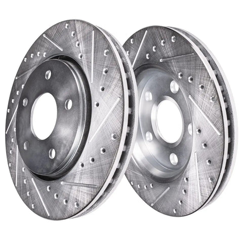 Front Wheel Bearing Hub Brake Kit With Drilled And Slotted Rotors And Ceramic Pads For 2014 2019 Nissan Rogue 12.60 Inch Front