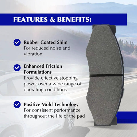 Centric Premium ceramic rear brake pad set for Subaru, Amazon brand, side view