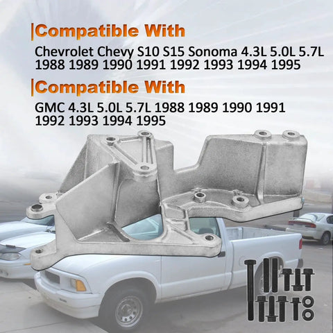 Heavy Duty Alternator Generator And Power Steering Pump Bracket For GM Trucks 1988 1995 shown in durable aluminum