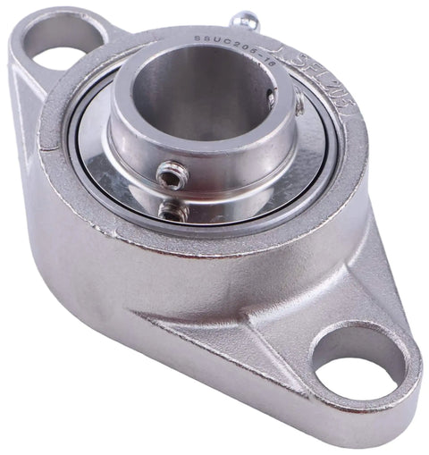 1 Inch Bore Two Bolt Flange Bearing For 1 Inch Shafts SUCFL205-16 UCFL205-16 MUCFL205-16, angled view