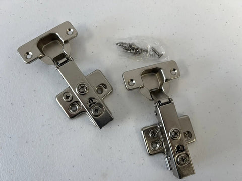 Soft Closing Clip On Concealed European Kitchen Cabinet Hinges No Fuss 110 Degree 3D Adjustable Full Overlay Frameless Stainless Steel Easy Install With Screws 20 Pieces, shown with screws included