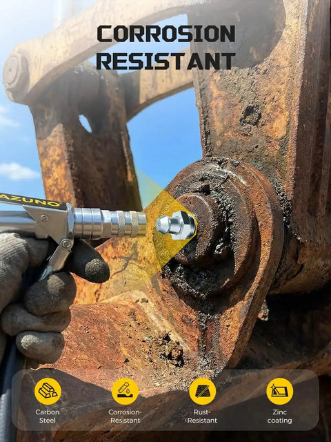 Grease Fittings Assortment Kit With 240 Pieces Zerk Nipples SAE And Metric NPT used on rusted machinery for lubrication