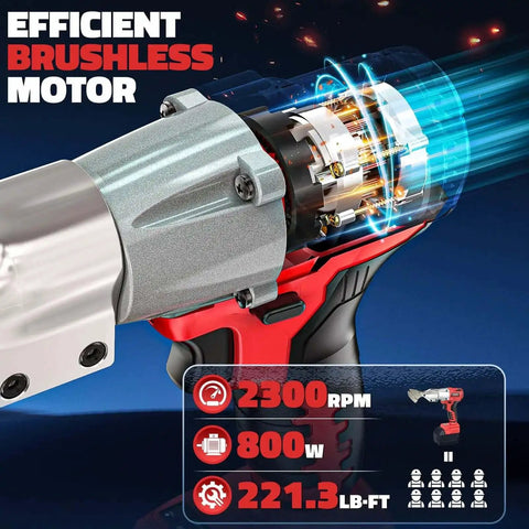 Cordless Sheet Metal Cutter Nibbler with 221 Foot Pounds of Torque Cuts 18 Gauge Steel Brushless Motor Design