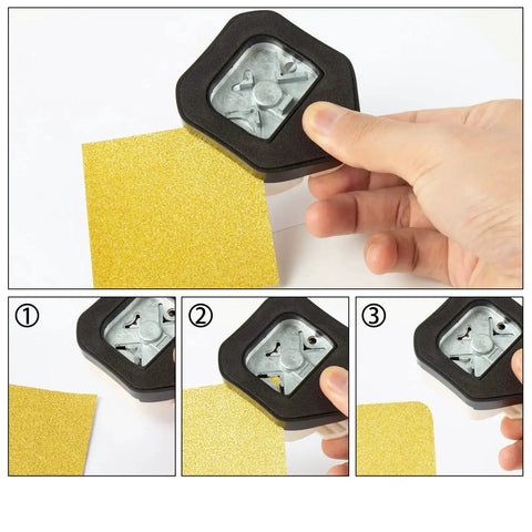 3 In 1 Corner Rounder Punch Set With 4mm Circle Cutter Plus 5mm And 10mm Radii for card making and scrapbooking demonstration