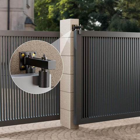Beefed Up 3 Inch Gate Guide Roller Kit With Steel Bracket And Dual Hard Nylon Rollers For Sliding Gates Up To 4 Inches installed view