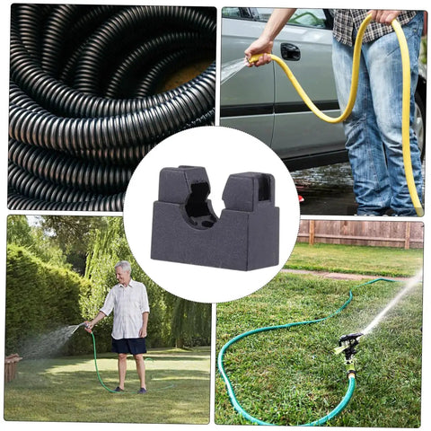 Deep Cradle Hose Holder Kit For Aquarium Tubing 10 Pieces Pipe Brackets Mount shown in use with garden hose scenarios