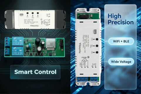 Smart WiFi Linear Actuator Module With Tuya Smart Life and Alexa, RF433 remote, high precision, wide voltage, circuit board view