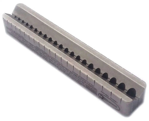 Compact V Drill Guide With Twenty One Drill Sizes For Straight, Accurate Hand Drilling On Flat Surfaces, Corners And Round Parts