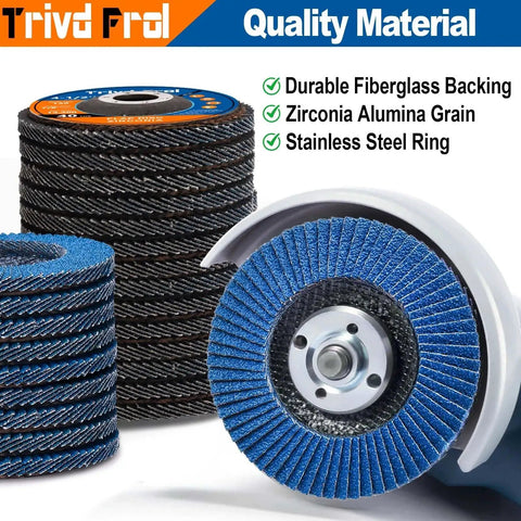 40 Pack Four Point Five Inch Flap Discs For Angle Grinder T29 Grit Set With 40 60 80 120 Grits Zirconia Grinding Discs