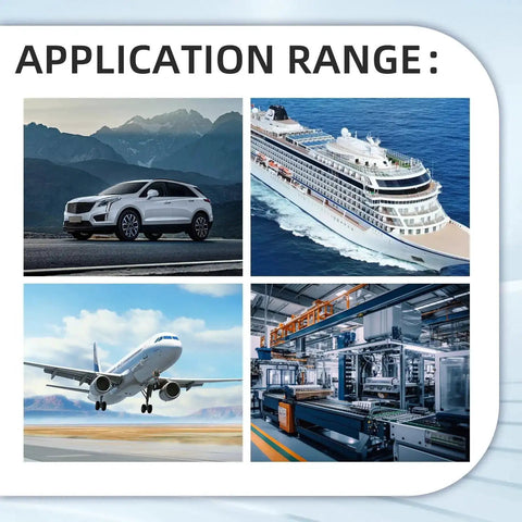 Collage showing applications for Heavy Duty Wire Thread Inserts Helicoil Kit in automotive, maritime, aviation, and industrial machinery.