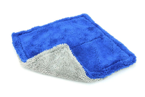 Dual Side Microfiber Towel 8x8 Twist And Plush For Glass Cleaning Blue Gray