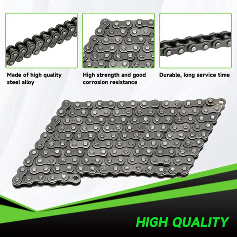 35 Chain 140 Links Chain Breaker Kit For Mini Bikes And Go Karts Compatible With Coleman CT100U CC100X Baja DB30 Motovox MBX10 MBX11 Monster Mega Moto Predator 212cc 105cc 100cc 97cc Engines By XIKOBY, showing close-up of heavy-duty links