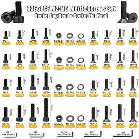 380PCS Flange Bolt Kit With Nuts And Washers For Metric M6 M8 And M10 Bolts shown with various components and sizes.