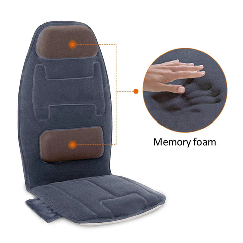 Cozy Massage Seat Cushion with Heat and Memory Foam Neck and Lumbar Support, 10 Vibration Motors, shown with memory foam detail