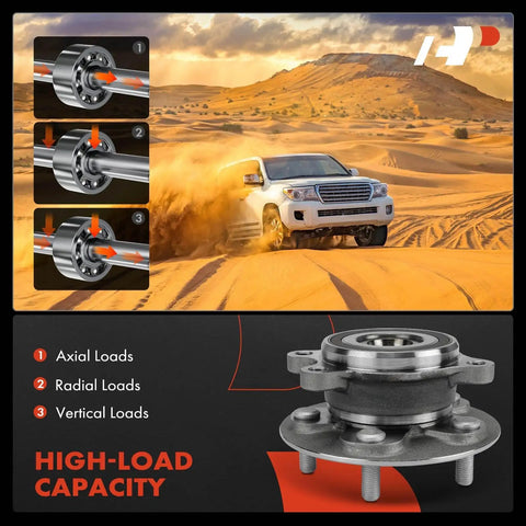Two Front Wheel Bearing and Hub Assemblies Set 5 Lug For Toyota Camry 2018 To 2024, RAV4 2019 To 2023, high-load capacity