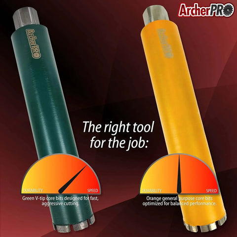 3 Inch Diamond Turbo Core Drill Bit Hole Saw For Concrete And Masonry, 14 Inch Drill Depth, 1-1/4 Inch Arbor For Core Drill Stand Rig