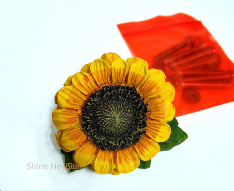 Sunflower Vintage Kitchen Resin Drawer Pulls Cabinet Knobs And Handles Pack Of 6 with hand-painted resin sunflower and hardware