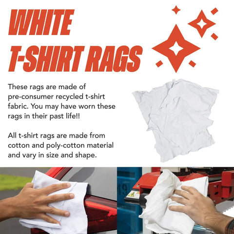 Bulk Cotton T Shirt Rags 5 Lb Box For Auto Shop Cleaning Low Lint Wiping Cloths For Paint Grease Stain Removal