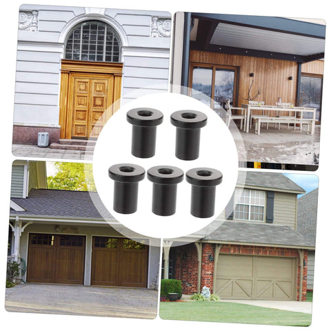 Five Piece Sliding Barn Door Track Spacers Set Heavy Duty Connection Hardware with black flat spacers for barn doors